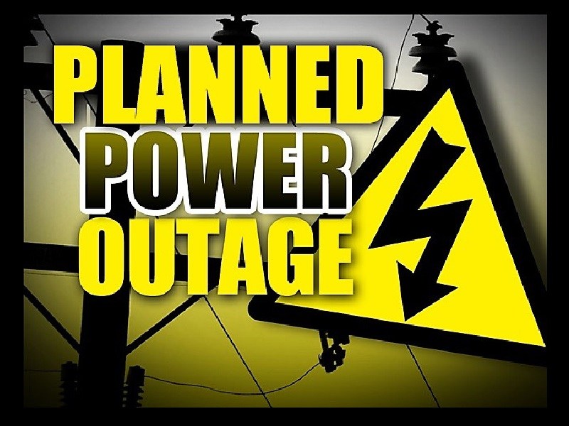 Planned power outage scheduled for residents east of roundabout along