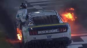 Kevin Harvick furious after car catches on fire