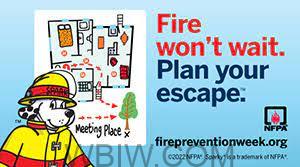 NFPA announces “Fire Won't Wait. Plan Your Escape™” as theme for Fire  Prevention Week, October 9-15, 2022