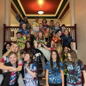 Bedford Middle School art students show off their tie-dying talent