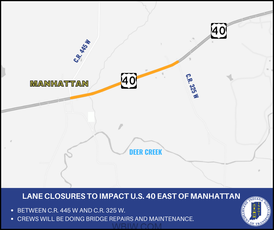 Ny Rt. 40 Map Lane closures to impact US 40 east of Manhattan | WBIW