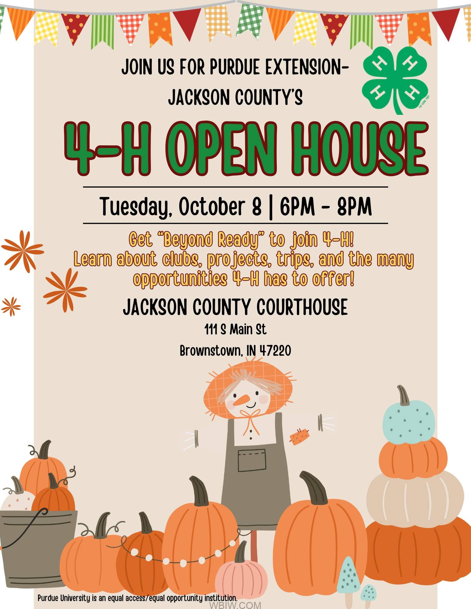 Purdue ExtensionJackson County invites public to 4H Open House WBIW