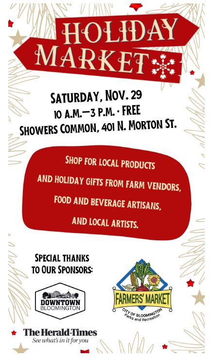 Bloomington Holiday Market announces full schedule