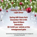 Spring Mill State Park Campground lights up for drive-through holiday event