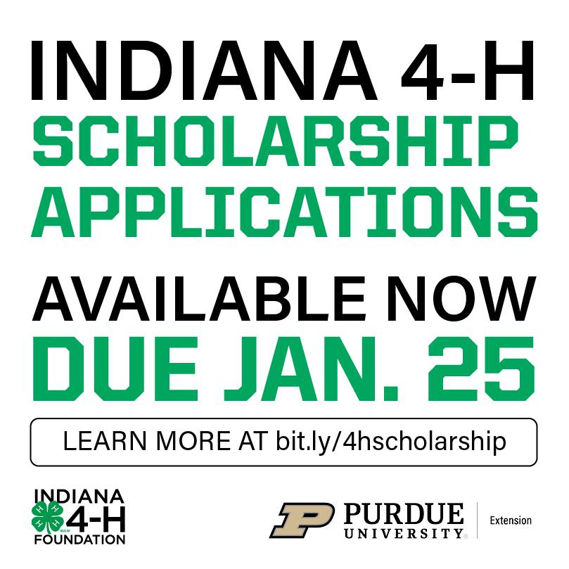 Indiana 4-H Foundation Scholarship deadline approaches, apply by Jan. 25