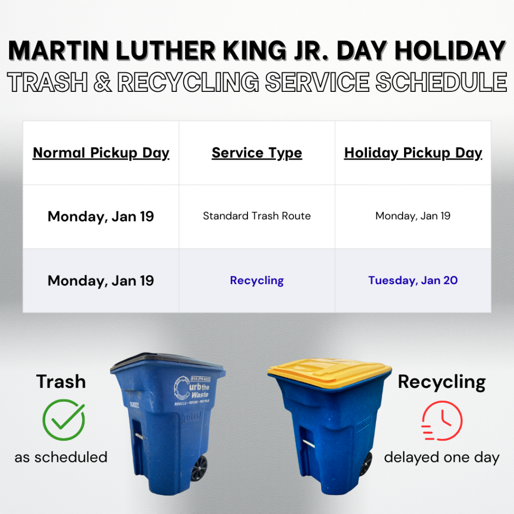 City of Bedford announces holiday trash and recycling schedule for Martin Luther King Jr. Day