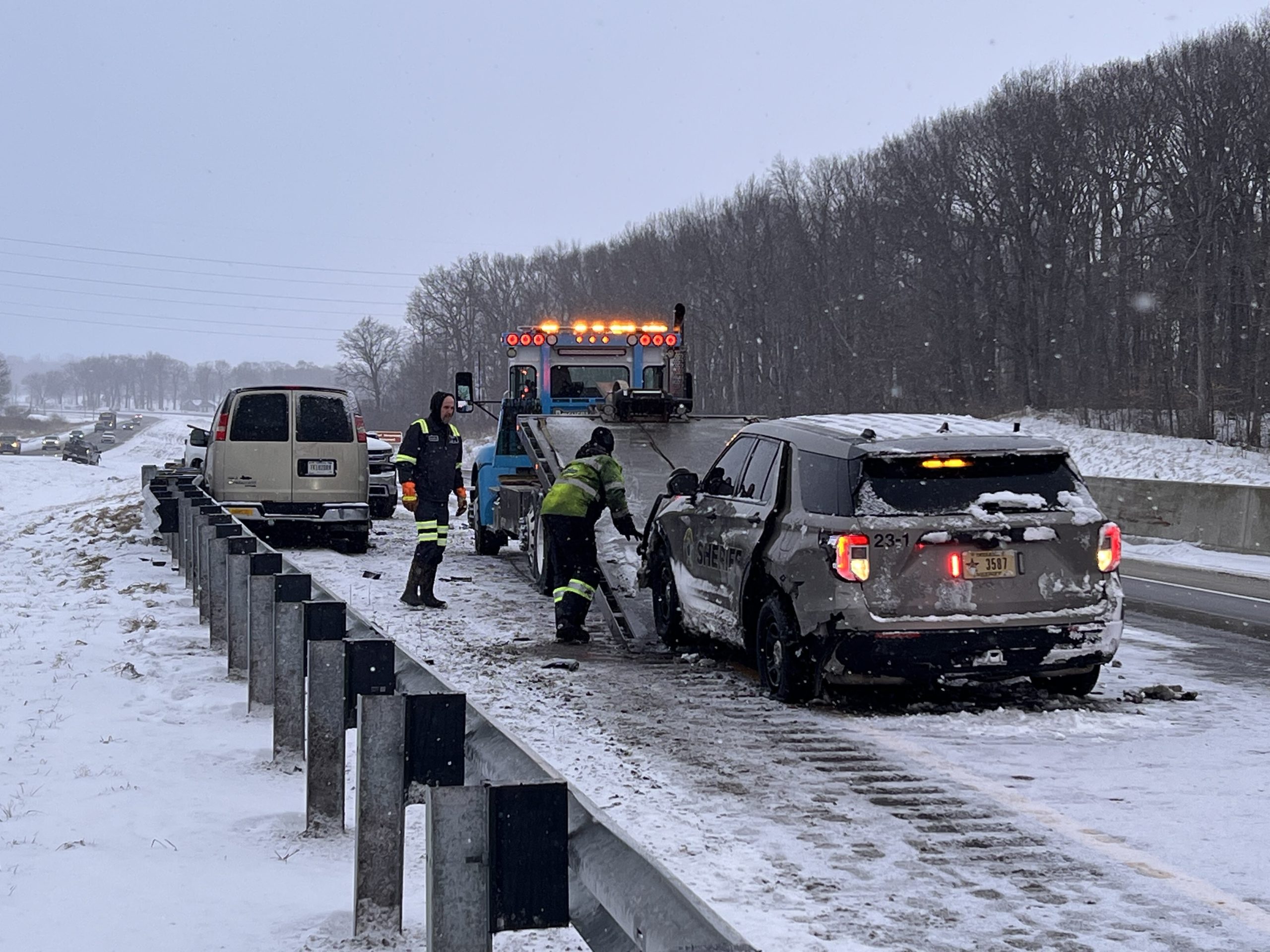 Indiana State Police investigating after Marshall County Sheriff’s Office vehicle struck