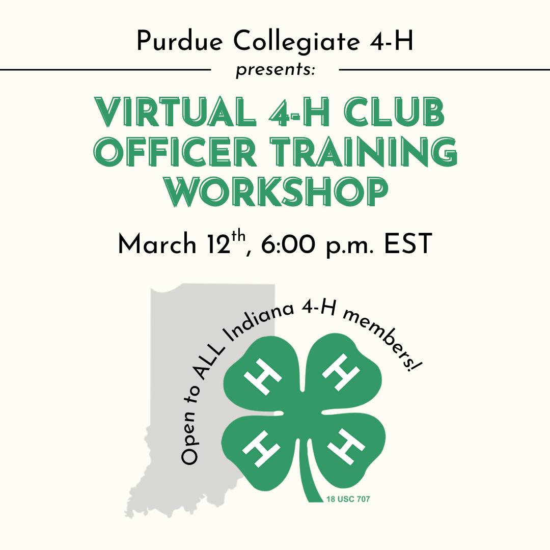 Indiana 4-H to offer virtual club officer training March 12