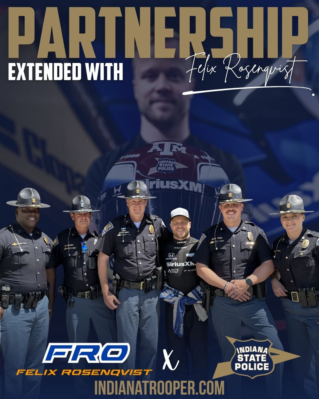 Indiana State Police extends partnership with Felix Rosenqvist for 2026 NTT INDYCAR SERIES Season