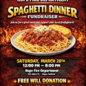 Hope Volunteer Fire Department to host Spaghetti Dinner Fundraiser this Saturday