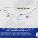 Small structure replacement to begin next week on State Road 46 in Brown County