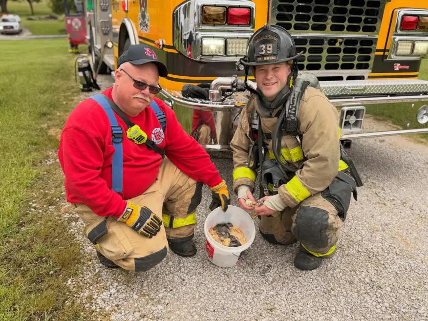 A Busy Day for First Responders: Chicks rescued from house fire, Ducklings saved from sewer