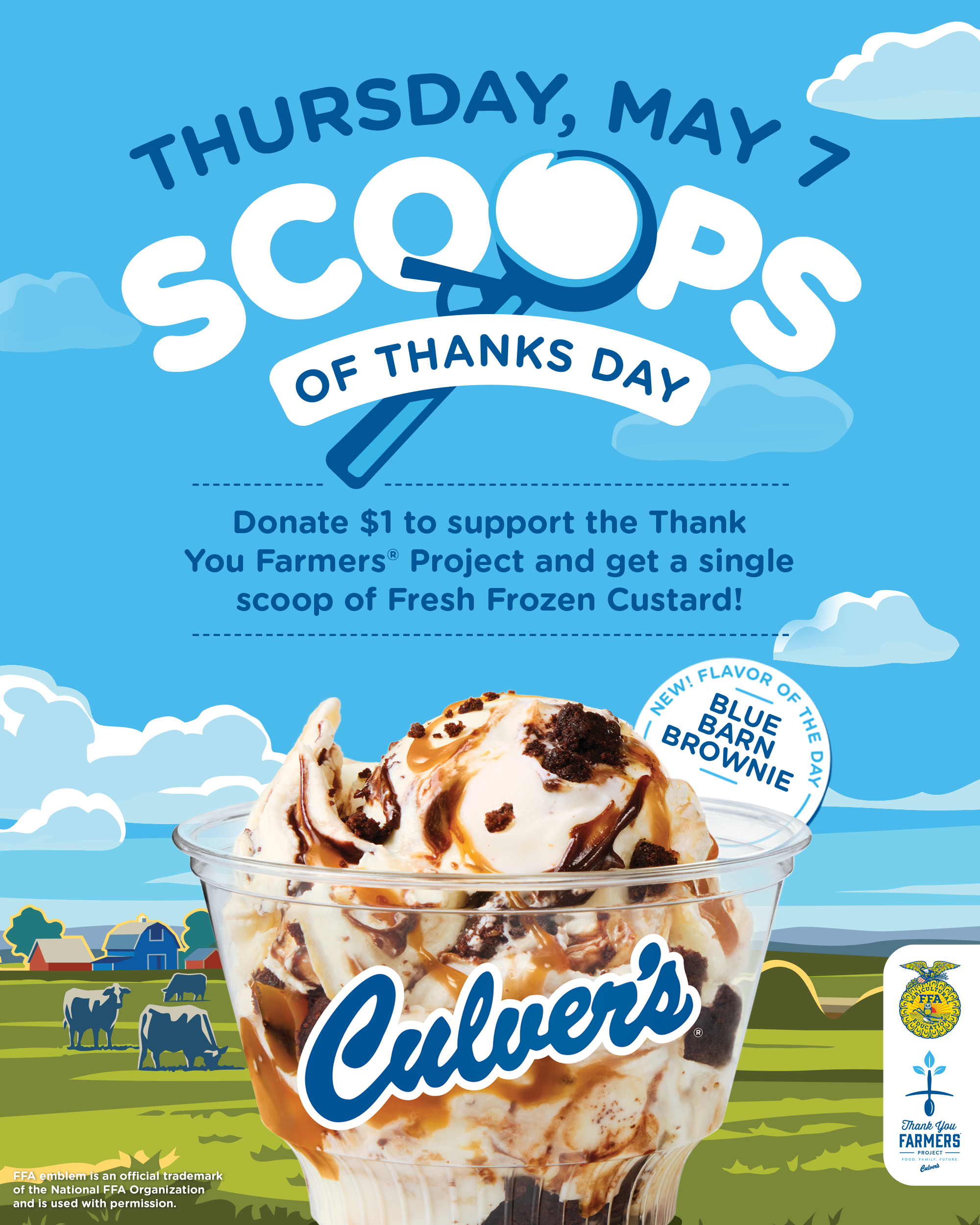 Sweet Support: Culver’s ‘Scoops of Thanks Day’ returns May 7 to benefit FFA