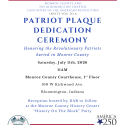 Monroe County and DAR to honor Revolutionary patriots with Patriot Plaque Dedication Ceremony