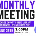 Monroe County Democrats to host open monthly meeting Sunday, June 28th