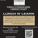 Purdue Extension Board – Lawrence County to host Lunch-n-Learn on Nov. 18 at Stonegate